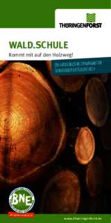 Linkziel: Link zum Beitrag mit dem Thema WALD.SCHULE Kommt mit auf den Holzweg!; Bildinhalt: Download Holzweg Flyer PDF