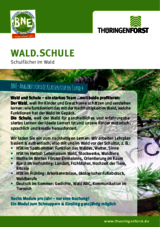Linkziel: Link zum Beitrag mit dem Thema WALD.SCHULE Schulfächer im Wald; Bildinhalt: Download der Waldschule als PDF