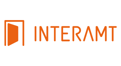 Logo der Interamt Seite bestehend aus Schriftzug "Interamt" und einem Pictoramm einer Tür.